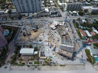 an aerial view of a construction site