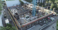 an aerial view of a construction site