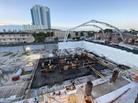 an aerial view of a construction site under construction